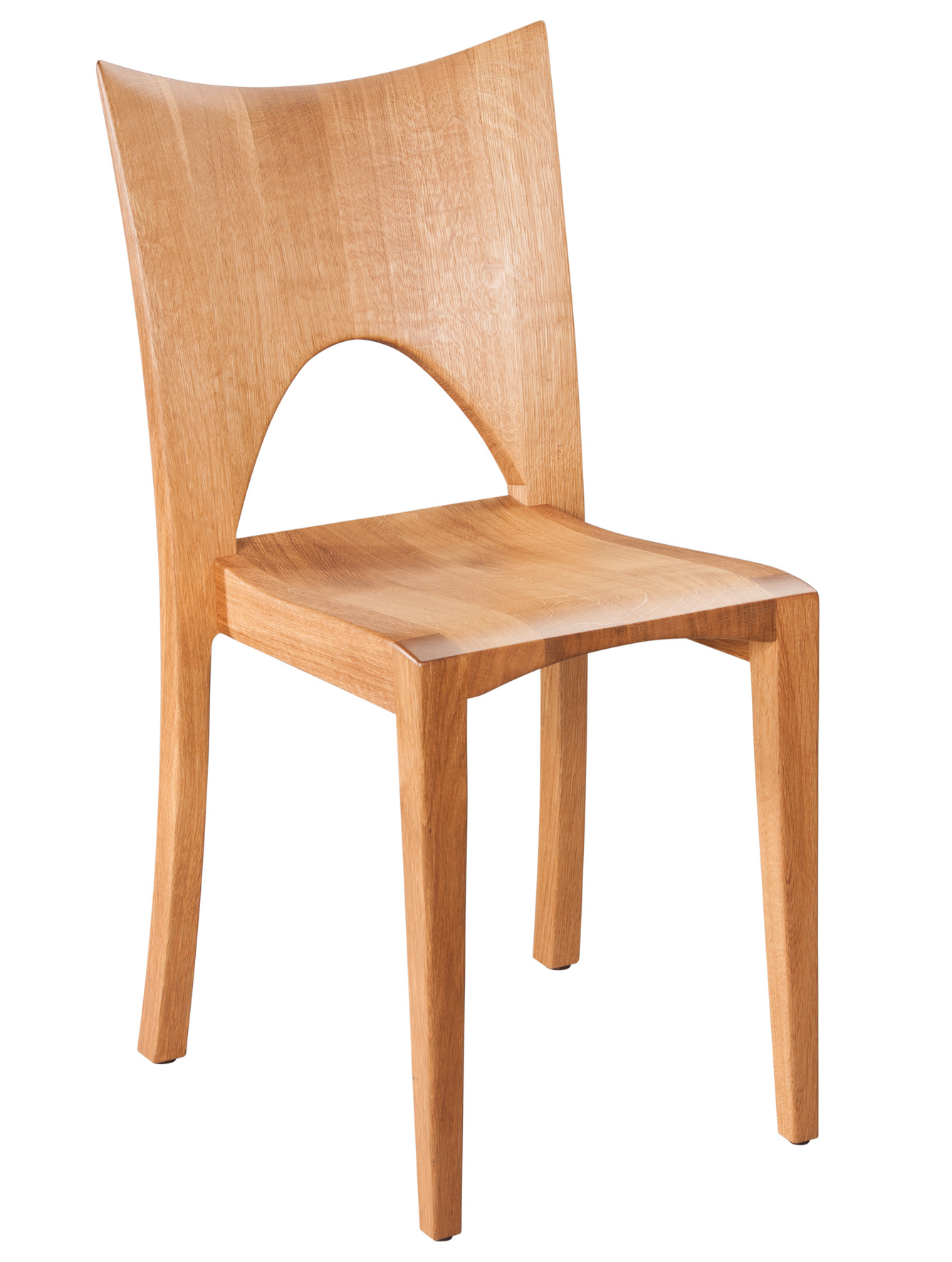 CARESSE BREITLEHNER Stuhl mit körpergerecht ausgeformtem Holzsitz