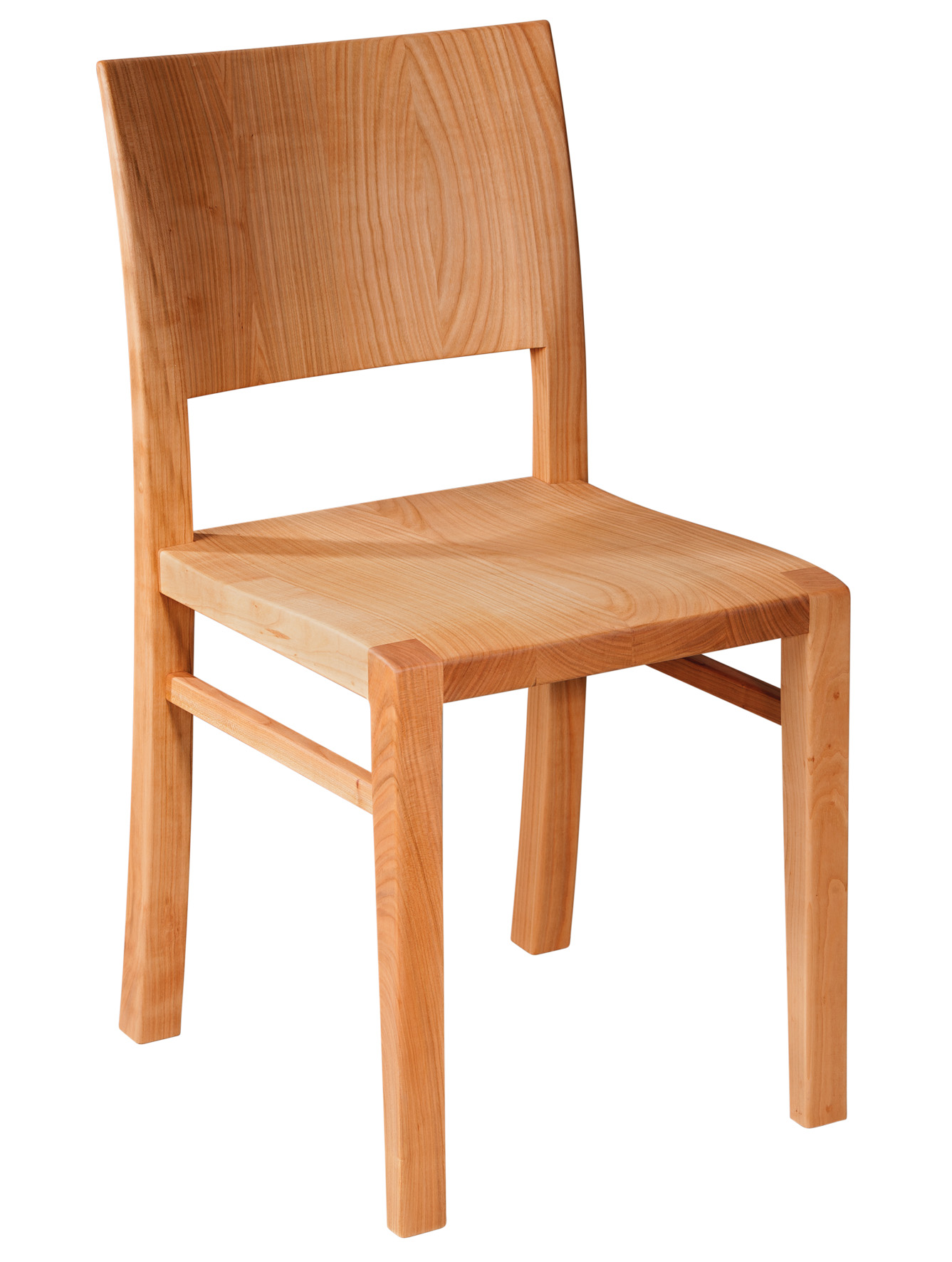 CARESSE WÜRFEL Stuhl mit körpergerecht ausgeformtem Holzsitz